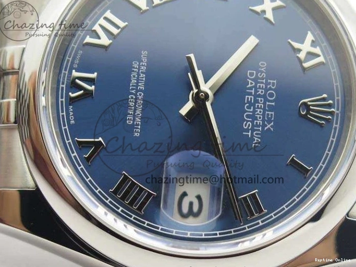 0516 DateJust 36mm SS 116200 ARF 1:1 Best Edition Blue Roman Dial On 904L SS Jubilee Bracelet SA GoodFit 3520